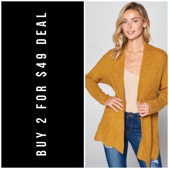 January Summer Sweaters - ❄️LAST3️⃣//MUSTARD WOOL BLEND CARDIGAN